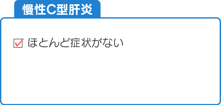 慢性C型肝炎の症状。ほとんど症状がない