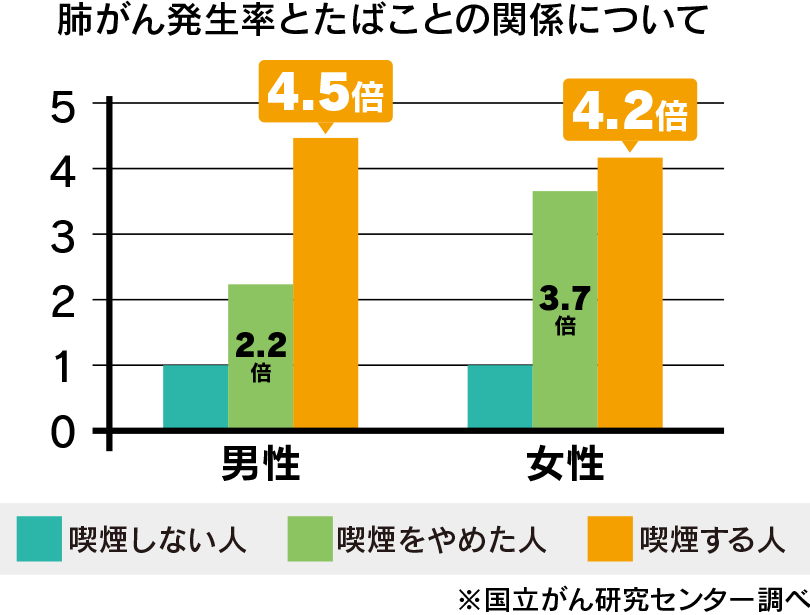 肺がん発生率とたばことの関係について