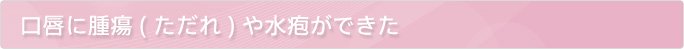 口唇に腫瘍(ただれ)や水泡ができた