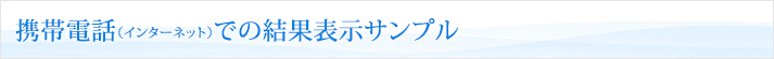 携帯電話(インターネット)での結果表示サンプル